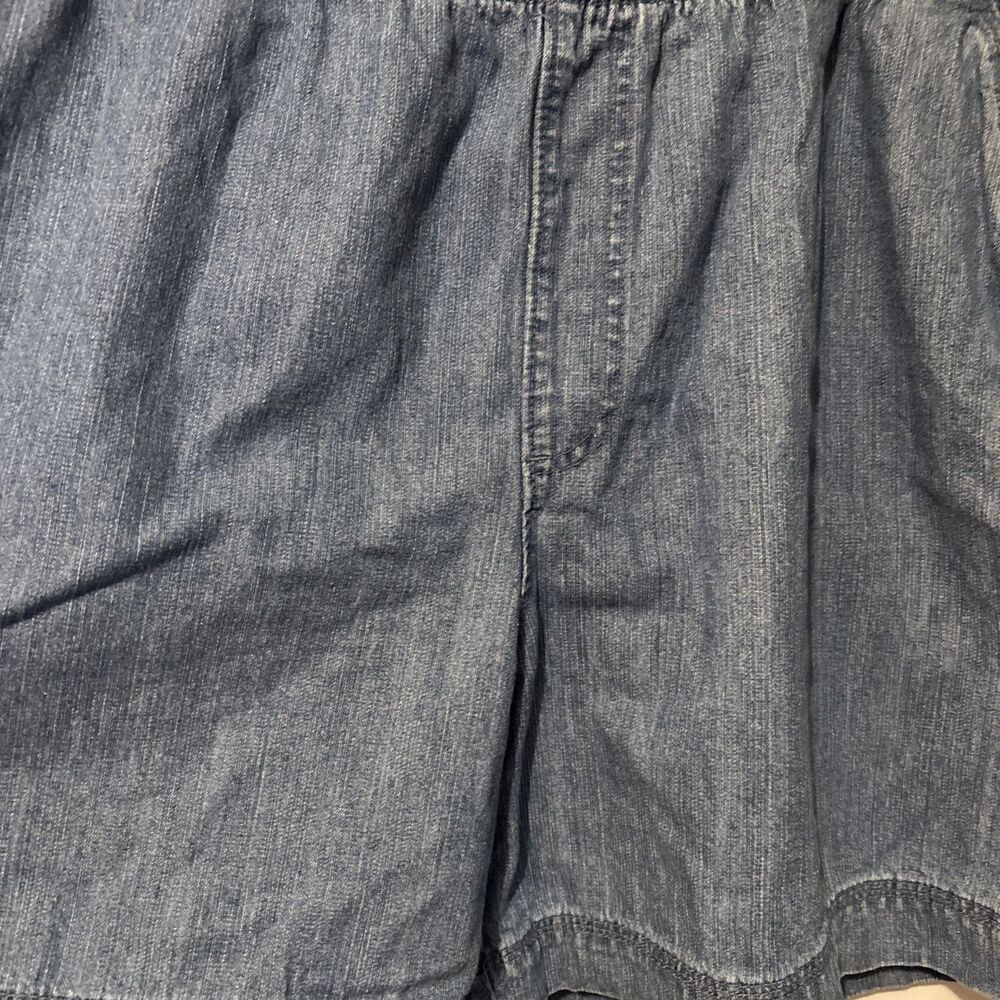 George Women Blue Jean Elastic Waist Shorts Large 36-38 Pockets Waist 36" Preown - Picture 3 of 9